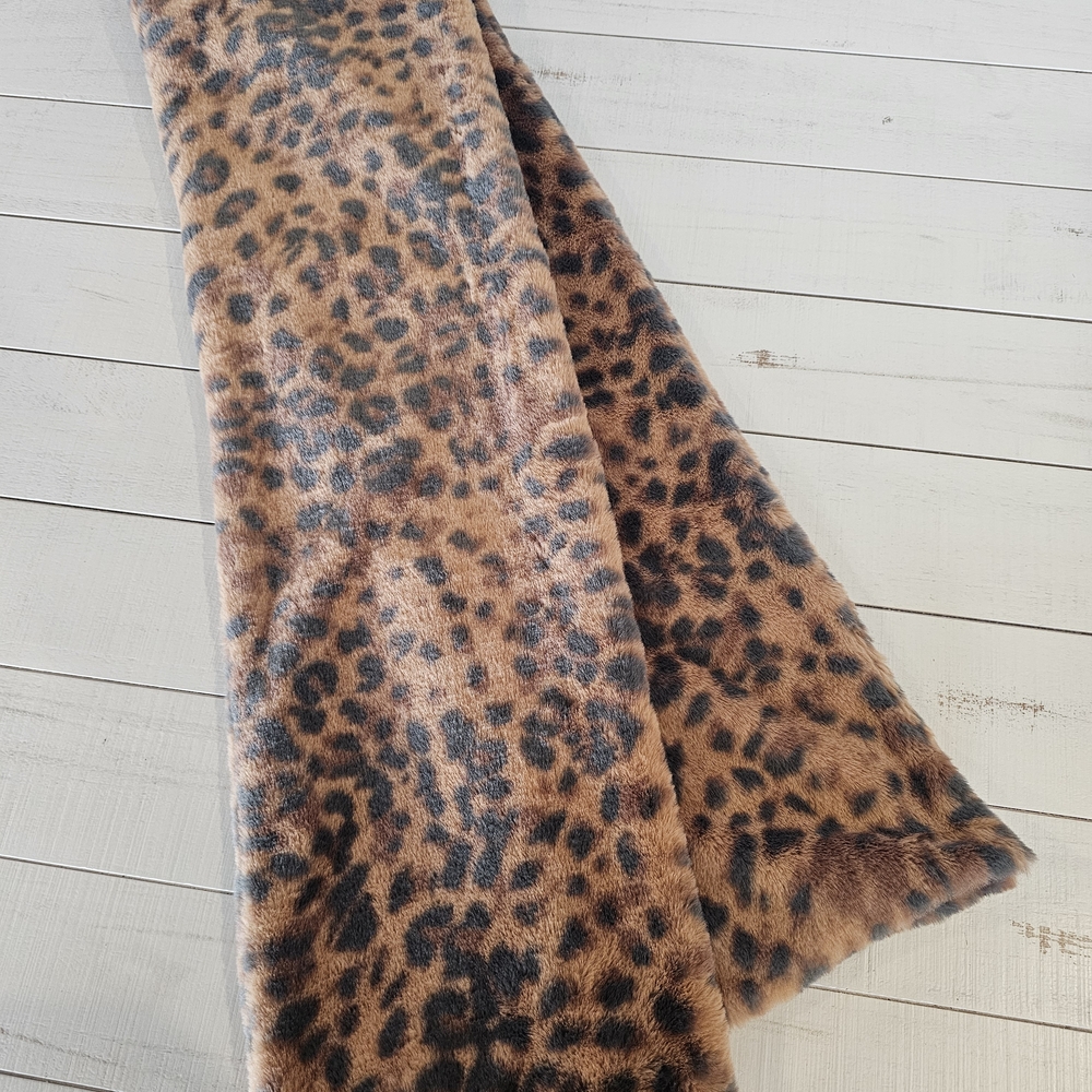 Aerie Leopard Print Faux Fur Scarf